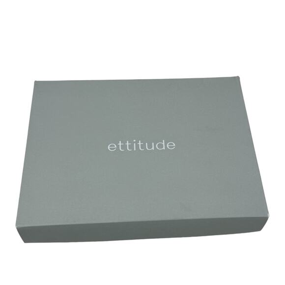 Ettitude Sateen Short Sleeve Shirt Boxy Onyx Button Up Organic Bamboo L XL NEW - Picture 4 of 6